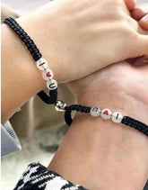 2pcs Couple Glow In The Dark Bead Decor Bracelet Men & Women
