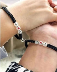 2pcs Couple Glow In The Dark Bead Decor Bracelet Men & Women